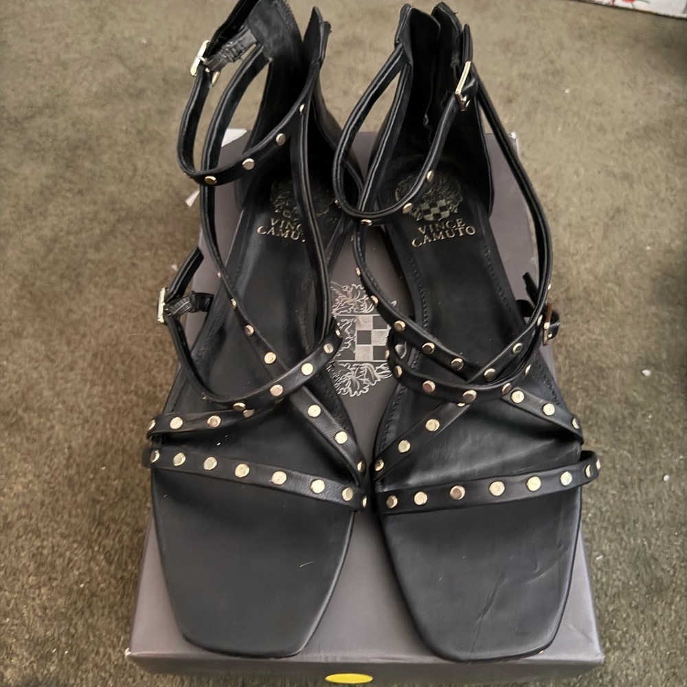 Vince Camuto Black Studded Women's Sandals